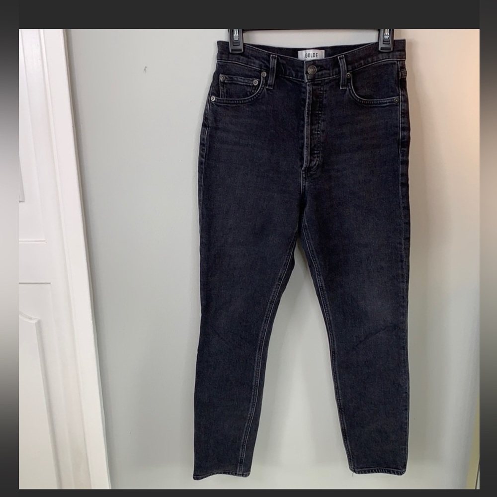AGOLDE BLACK STRETCHED CROP JEAN SIZE 27